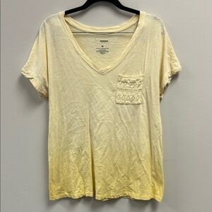 Sonoma Soft Yellow V-Neck Tee with Pocket